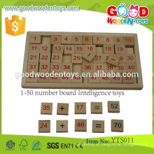Brinquedos de aprendizado de matemática de madeira pré-escolar 1-50 Number Board Intelligence Toys
